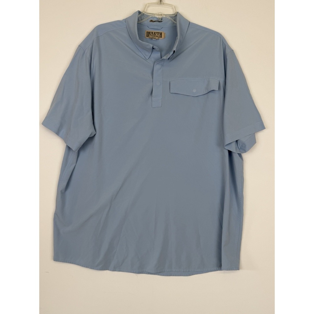 Duluth Trading Co. Polo Shirt Mens‎ XL Blue Short Sleeve Casual Outdoor Light